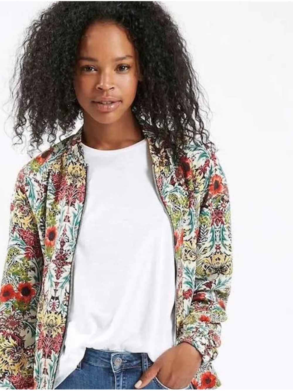 Philosophy Floral Print Bomber Jacket - Red, Green, Yellow